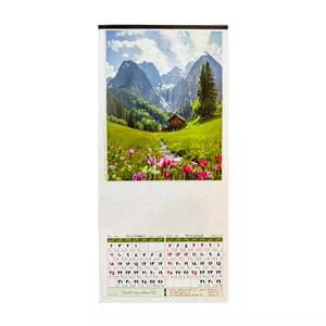 تقویم دیواری 6 برگ همراه با گیره آویز فلزی طرح طبیعت 5062