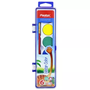 آبرنگ 6 رنگ پنتر Panter مدل Toucan Design PWC 104 به همراه قلم‌مو