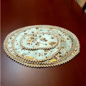 ست رومیزی 4 تکه_ساتن زری دار ترک