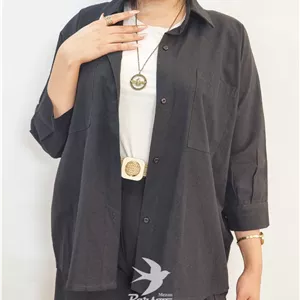 شومیز زنانه اسلپ ZARA لینن – فیت اورسایز، آستین سه‌ربع و دوجیب، سبک و خنک