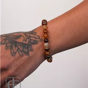 دستبند سنگ عقیق سلیمانی سایز 8 کد 6079