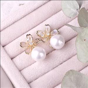 گوشواره جواهری نگین و مروارید 