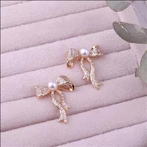 گوشواره پاپیون و نگین