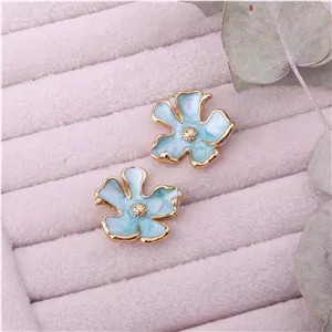 گوشواره میناکاری گل پنج پر