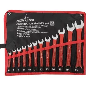 ست اچار یکسر تخت و رینگی 12 عددی کیفی روکشدار قرمز هانتر HUNTER