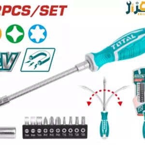 ست پیچ کوشتی و بیت 12 عددی توتال THT250FL1206