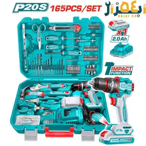 مجموعه دریل شارژی 165 پارچه صنعتی 20 ولت THKTHP11652 توتال TOTAL