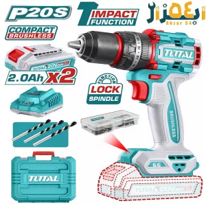 دریل شارژی 20 ولت براشلس توتال TOTAL TIDLI20668
