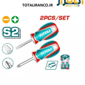 ست پیچ گوشتی 2 عددی کوتاه توتال TKSDS2226