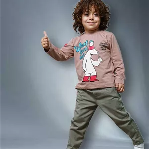 بلوز آستین بلند طرح خرس قطبی برند مانکی 3 تا 6 سال