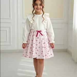 شومیز دامن دخترانه پاپیون 4 تا 11 سال