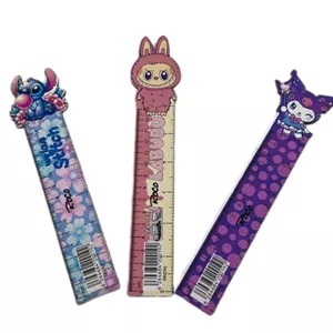 خط‌کش ۱۵ سانتی فانتزی طرح کرومی (Kuromi) ، لبوبو (Labubu) و استیج (Stitch)