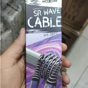 کابل شارژ و دیتا Type-C به USB-A موکسوم MOXOM مدل MX-CB71 سری SR WAVE، طول ۱ متر