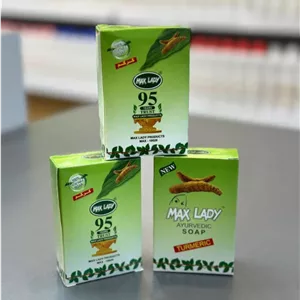 صابون زردچوبه مکس لیدی (Max Lady) آیورودیک ۹۵ – ضد جوش و روشن‌کننده پوست