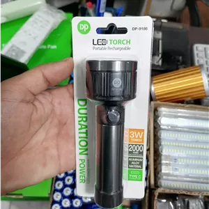 چراغ قوه زوم‌دار 3 وات DP مدل DP-9186 سایز کوچک با شارژ USB Type-C |عمده و تک