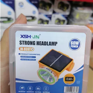چراغ پیشانی خورشیدی اورجینال XSH·JN مدل JN-839T با قدرت نور ۶۰ وات و باتری 18650 (عمده و تک)