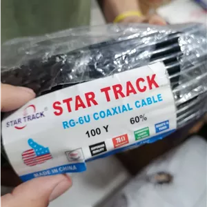 کابل کواکسیال RG-6U استارتراک ۶۰٪ ۱۰۰ یارد(92 متر) اورجینال (عمده و تک)