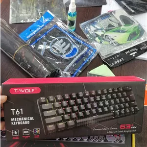 کیبورد گیمینگ مکانیکال حرفه ای برند T-WOLF مدل T61 با نورپردازی RGB کیفیت عالی(عمده و تک)