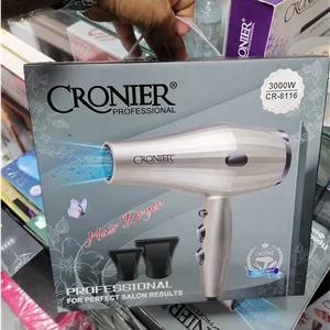 سشوار حرفه‌ای ۳۰۰۰ وات CRONIER مدل CR-8116 نقره‌ای **اورجینال (عمده و تک)