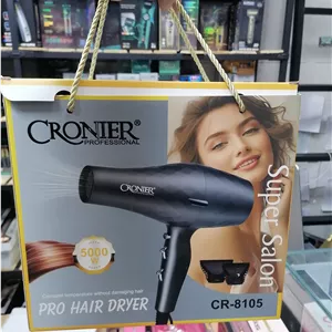 سشوار حرفه‌ای ۵۰۰۰ وات CRONIER Super Salon مدل CR-8105 **اورجینال (عمده و تک)
