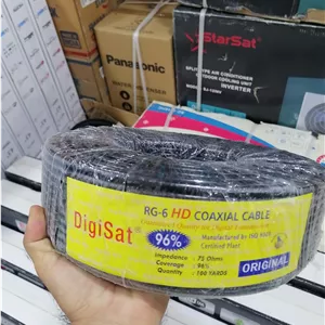 کابل کواکسیال برند Digisat  مدل RG-6 HD اورجینال ۹۶٪ (۱۰۰ یارد) 92 متری (عمده و تک)