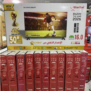 تلویزیون هوشمند 50 اینچ استارست نسخه 2026 مدل SV-50V6 اسلیم فریملس 4K UHD با گیرنده DVB-S2/T2 StarSat SV-50V6 Smart Slim Frameless 4K UHD LED TV اورجینال(عمده و تک)