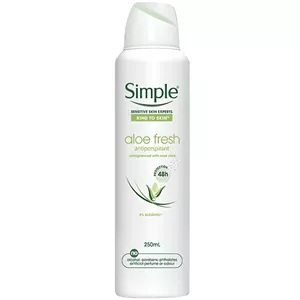 اسپری دئودورانت ضد تعریق سیمپل مدل aloe fresh بدون بو و الکل
