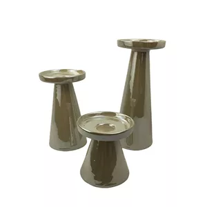 شمعدان سرامیک مدل لارا لاستر مجموعه سه عددی