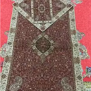 جانماز ترمه طرح مینا رنگ زرشکی