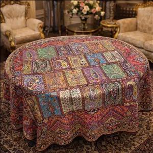 خرید رومیزی ترمه ابریشم اصل طرح دیوان خشتی