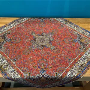 رومیزی ترمه ابریشم طرح سپهر 1*1 کد 5