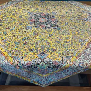رومیزی ترمه ابریشم طرح سپهر 1*1 کد 4