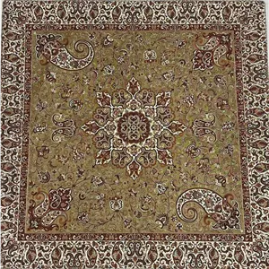 رومیزی ترمه سایز 75*75 ابریشمی بهار زرد