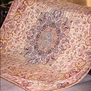 رومیزی ترمه ابریشم اصل طرح پروانه رنگ قرمز