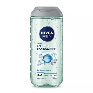 ژل شستشو 3در1 مردانه نیوا مدل Pure impact حجم 250میل