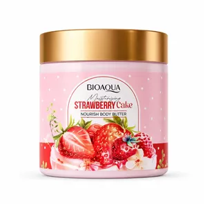 کره بدن مغذی بیوآکوا مدل Strawberry Cake حجم 200گرم