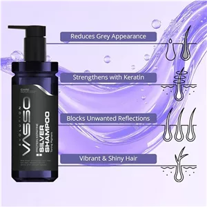 شامپو سیلور (ضد زردی )واسو مدل Protein Keratin حجم 370 میلی لیتر