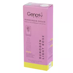 کرم ضد آفتاب رنگی ژنوبایوتیک پوست چرب و مختلط مدل Light Rose حجم 50 میلی لیتر
