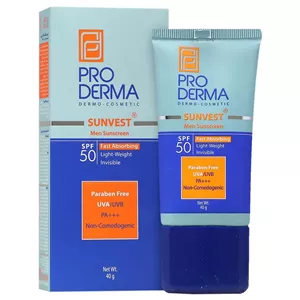 کرم ضد آفتاب فاقد چربی آقایان SPF50 پرودرما 40 میلی لیتر