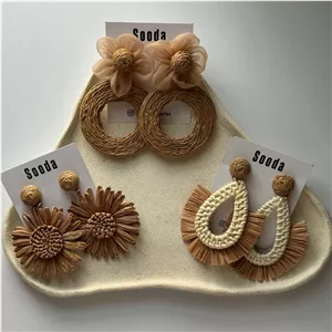 گوشواره حصیری تابستانی (بوهو)دست ساز