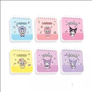 دفتریادداشت100برگ1010سیم ازبالاطرح کرومی و لبوبوآبرنگ کدa070