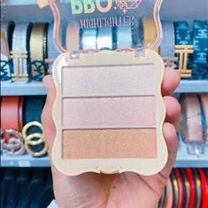 پالت سه‌ رنگ هایلایتر شاین‌دار | مناسب برجسته‌سازی و میکاپ حرفه‌ای