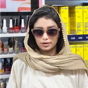عینک آفتابی زنانه با فریم کائوچویی نود (مدل گربه‌ای کلاسیک) ​کد محصول: SUN-CAT-2026-07