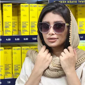 عینک آفتابی فریم شفاف با لنزهای گرد کلاسیک (استایل مینیمال)