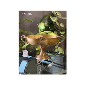 کشکول کوچک پایه بلند برنجی هندی طرح ورساچه کد 173035 versace