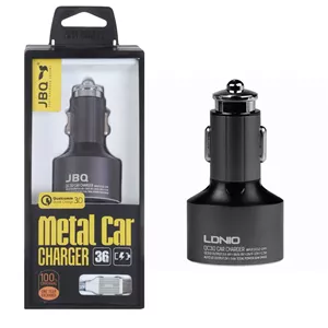 شارژر فندکی فست سه پورت JBQ مدل C703Q 36W همراه با کابل اندروید - خاکستری (گارانتی یکساله رصاصی)