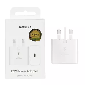 شارژر دیواری سه پین PD و فست تک پورت 25W Samsung مدل EP-T2510 Low Standby - سفید - MMS (گارانتی 6 ماهه YA)