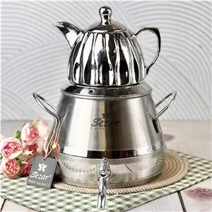 کتری قوری کف چدن ترک نقره ای