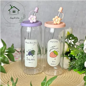 لیوان اسموتی پیرکس درب سیلیکونی