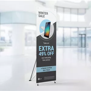 خرید موکاپ قالب بنر ایستاده